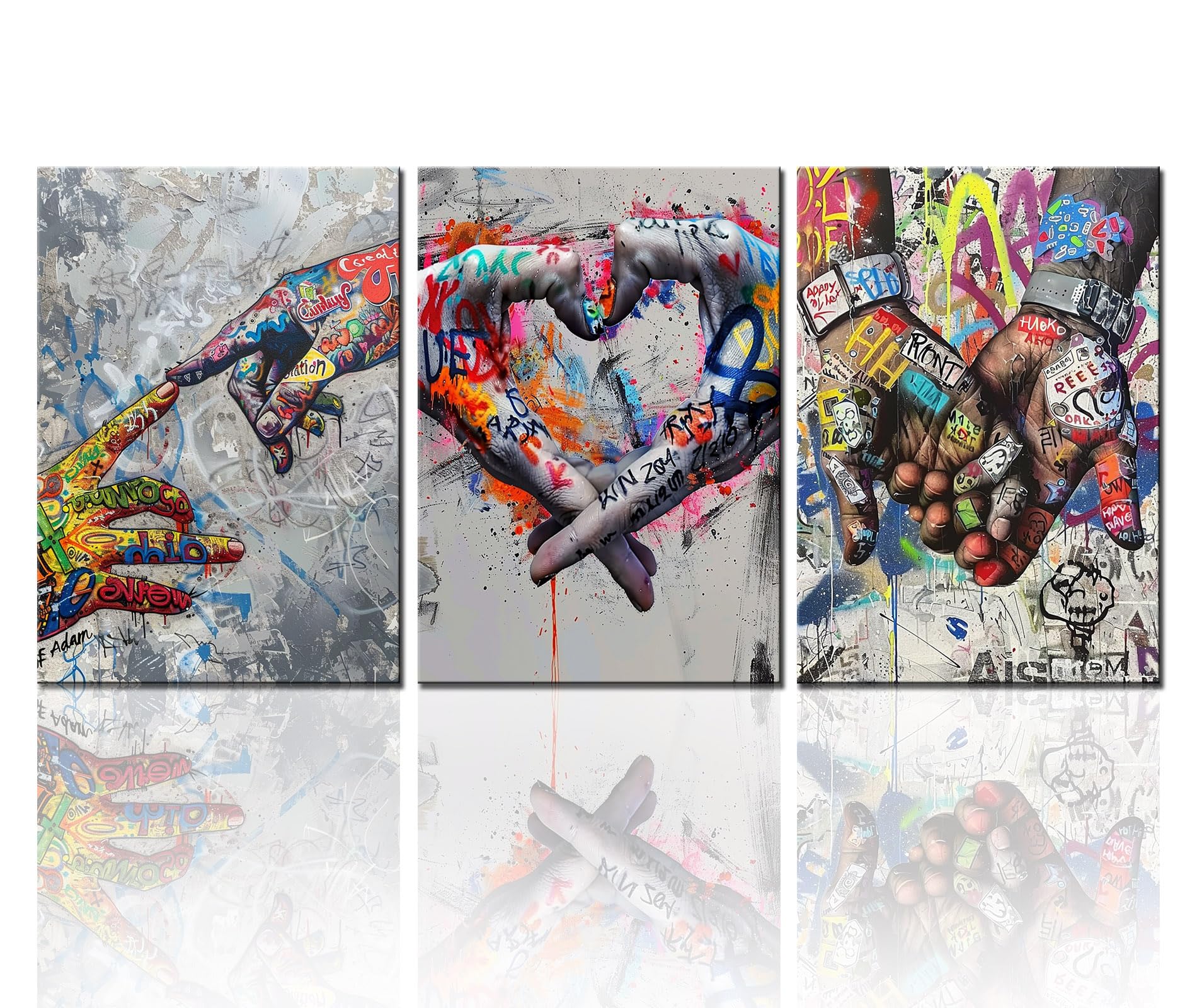 Amazon.co.jp: こぶし インスピレーショナルな指の絵 手を握るアート